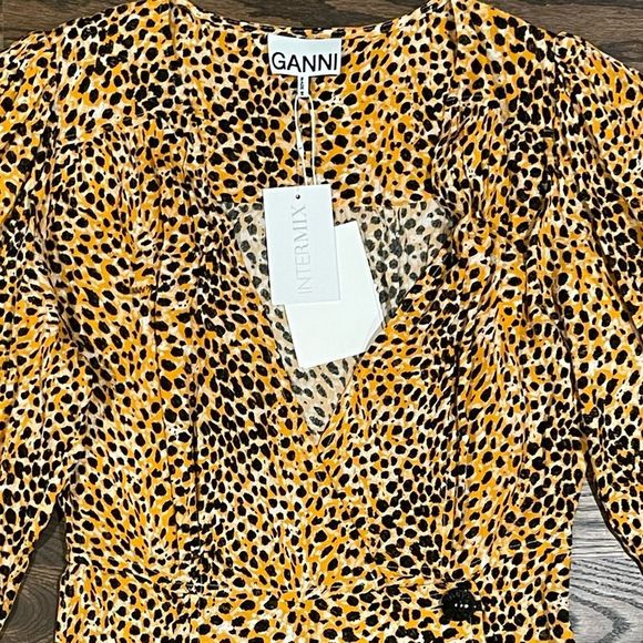 GANNI Leopard Plunge Dress - Picture 9 of 9